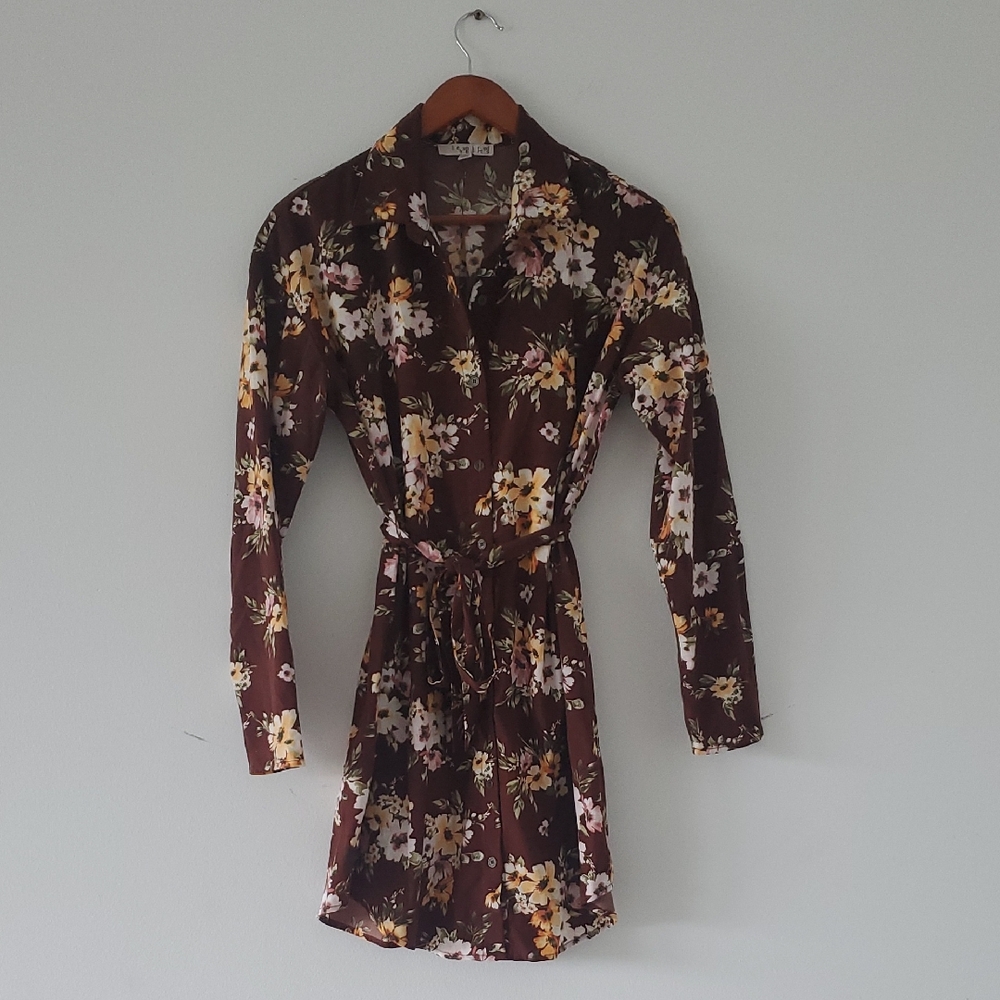 Inspired Hearts Brown Floral Blouse